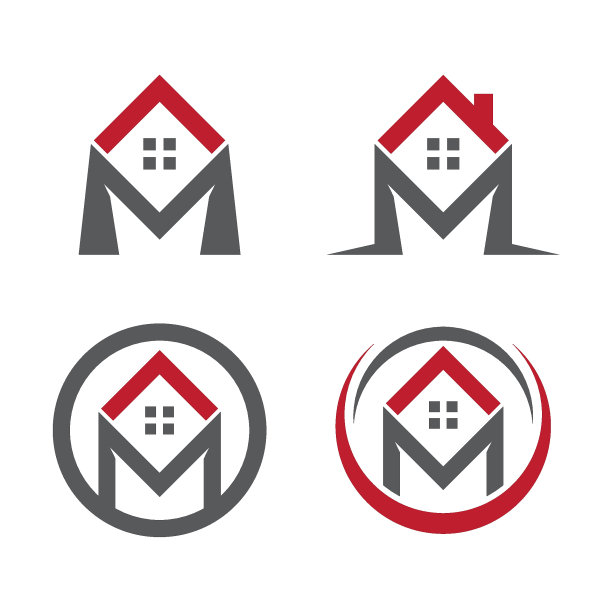 字母m房产建筑公寓logo