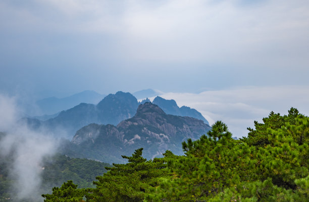 黄山印象矢量图