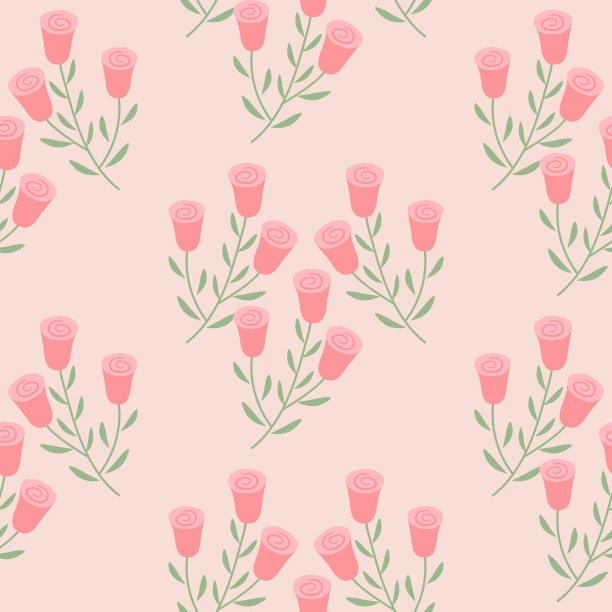 橙红色花朵条纹背景图案