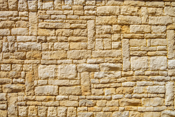 黄色文化石墙黄色石头墙背景