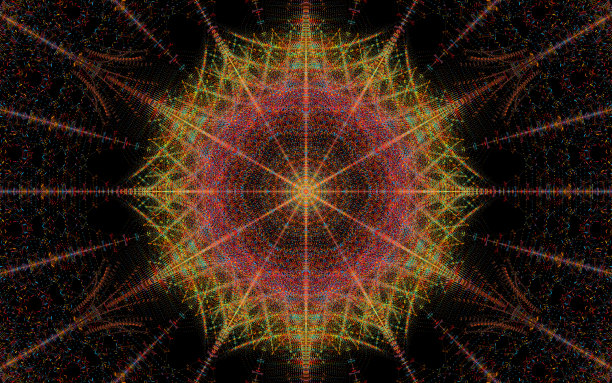 多彩几何花卉拼接图案