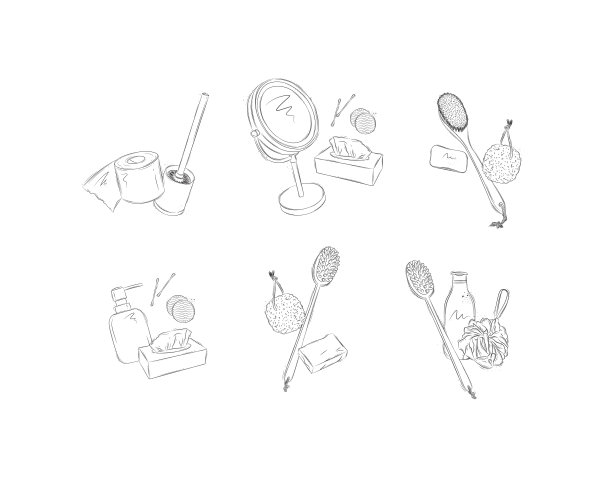 矢量插图简约生活用品镜子