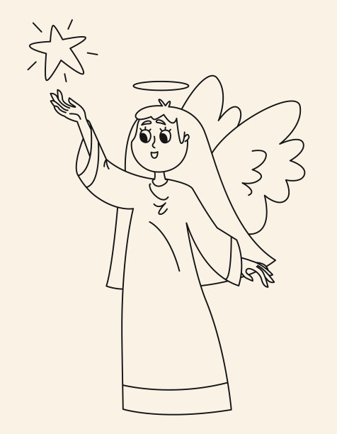 天使女孩简笔画