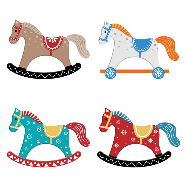 摇摆木马,卡通,娃娃