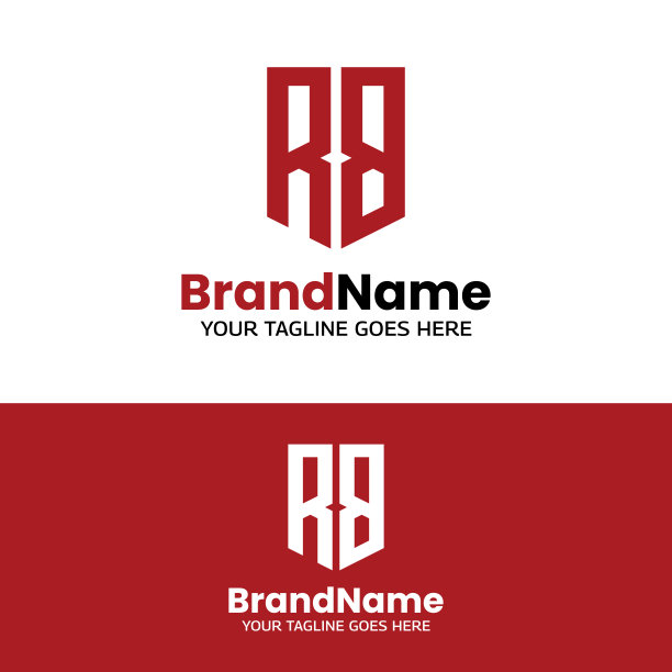 红色b字母logo,标志设计