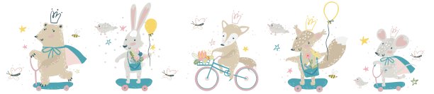 萌兔骑自行车插画