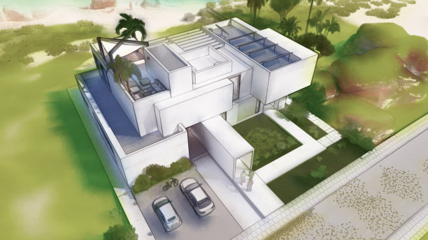 户型图彩图线条