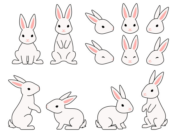 卡通,日本漫画风格,复活节兔子