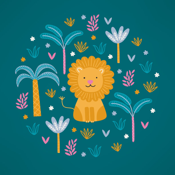 可爱矢量度假元素绿色