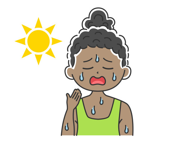 太阳下流汗的女子插图