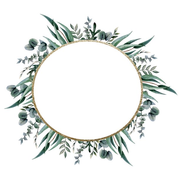 绿色精美圆形花纹图案