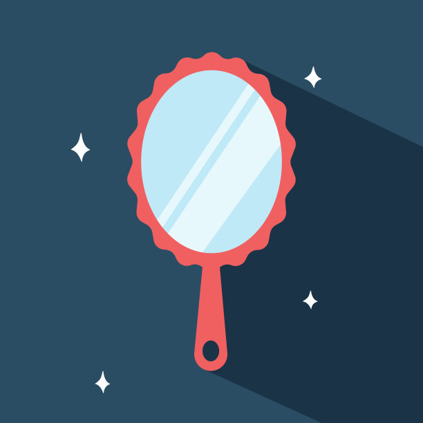 矢量插图简约生活用品镜子