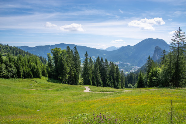 山谷,巴伐利亚阿尔卑斯山区,山