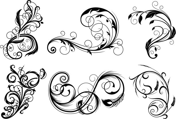 复古麦穗花纹装饰图案