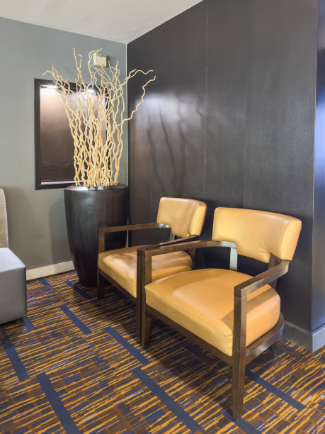 银行酒店宾馆大厅角落