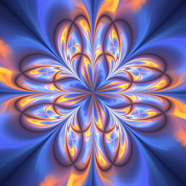 梦幻蓝金抽象纹理图案