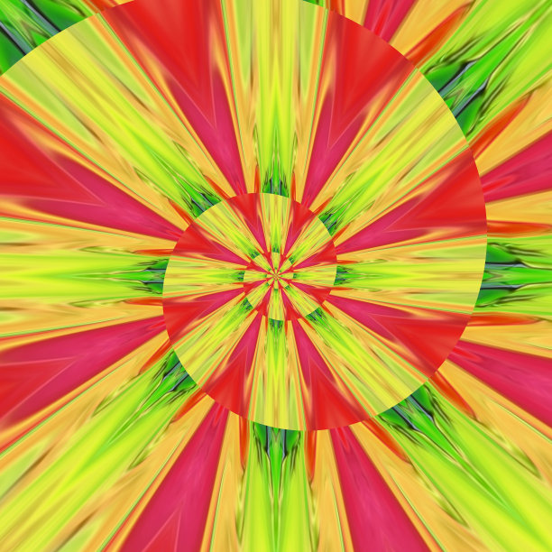 多彩几何花卉拼接图案