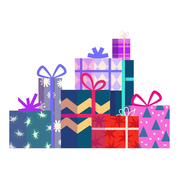 礼物包装礼品堆礼物堆奖品堆
