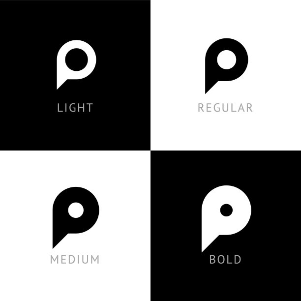 字母p科技智能logo设计