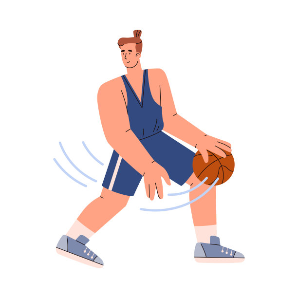 篮球运动员卡通扁平风