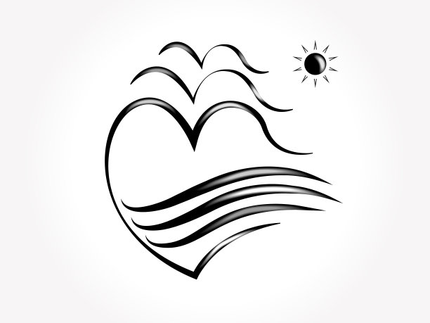 大海太阳飞鸟logo