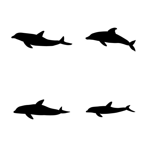 卡通条纹海豚