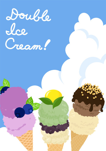 蓝莓冰激淋海报