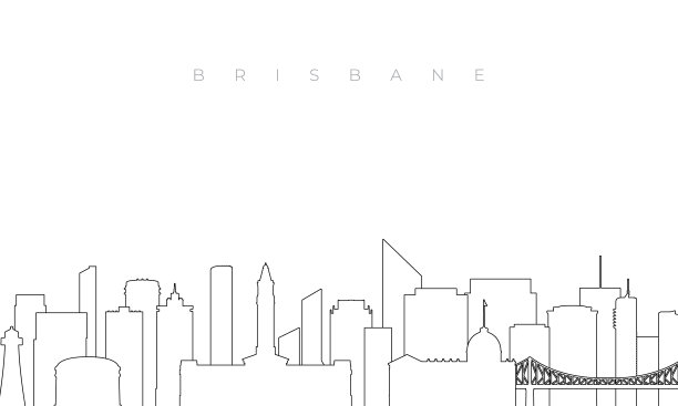 澳大利亚城市剪影插画