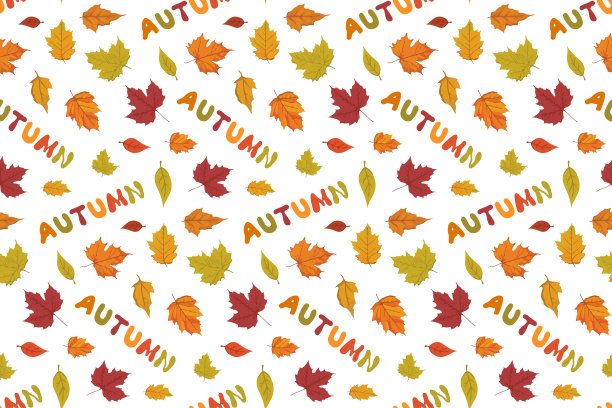 多彩枫叶无缝图案矢量背景