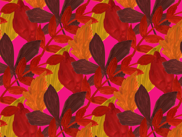 多彩枫叶无缝图案矢量背景