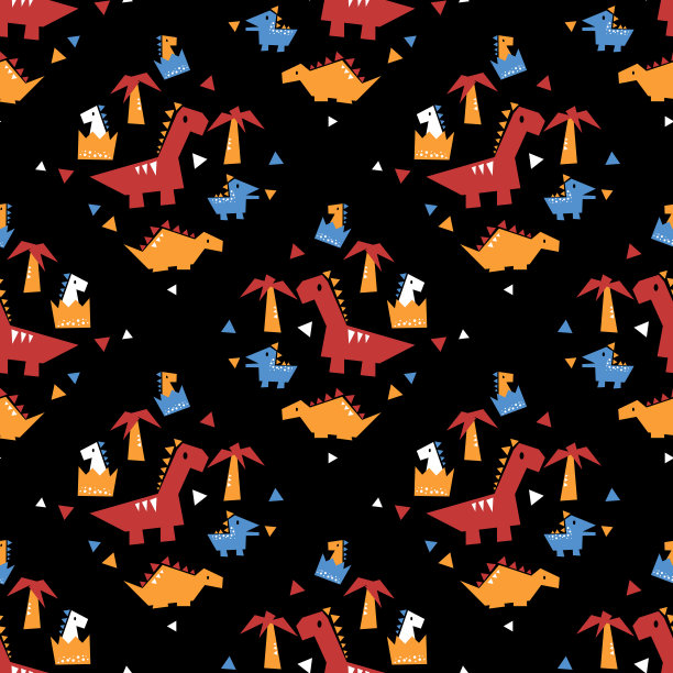 抽象卡通恐龙图案