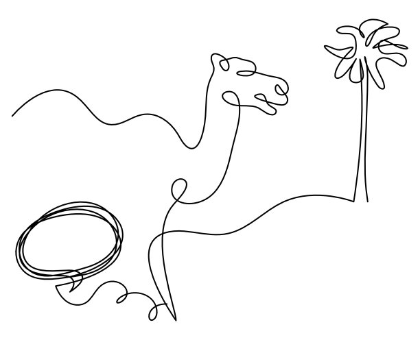 卡通骆驼logo标志