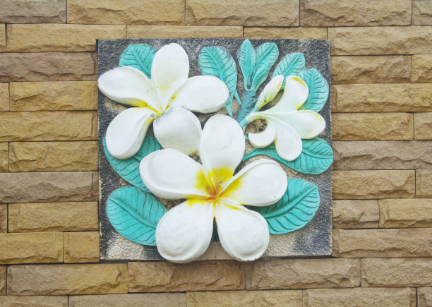 墙砖浮雕花卉