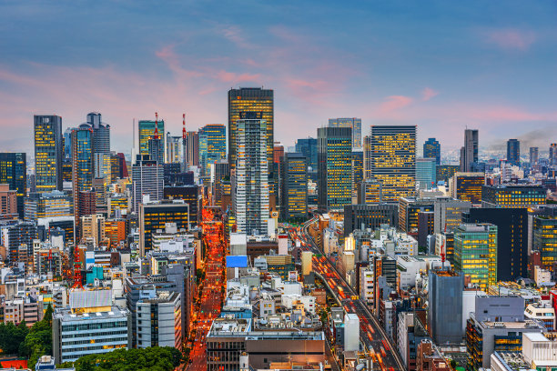 日本大阪清晨城市景观