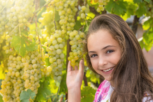 摘葡萄的少女