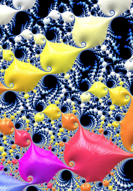 矢量彩色立体分形图案