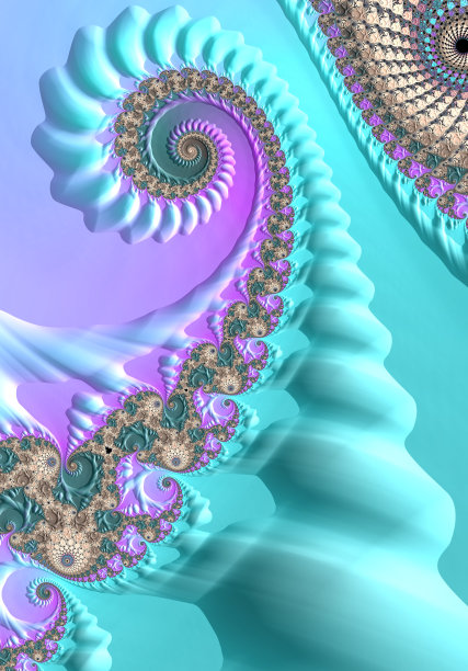 矢量彩色立体分形图案