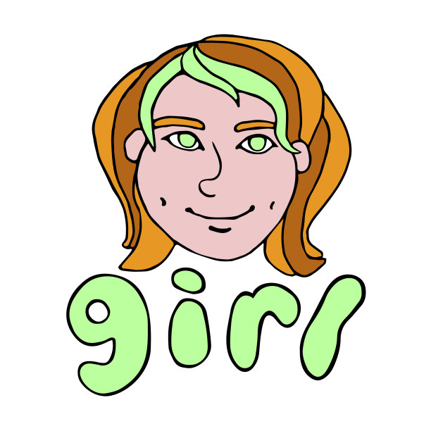 一个红头发女孩的插图