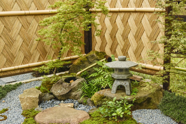 竹子石头景观