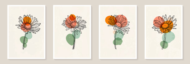 三联画 花卉 花朵