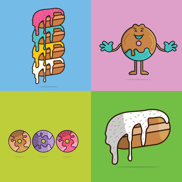 餐饮拟人化糕点logo设计