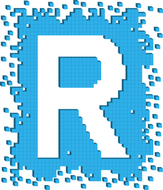 r字母蓝色logo设计