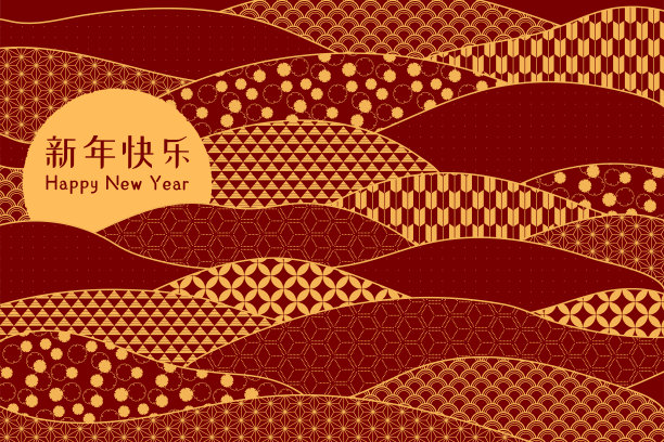 中国风传统烫金图案