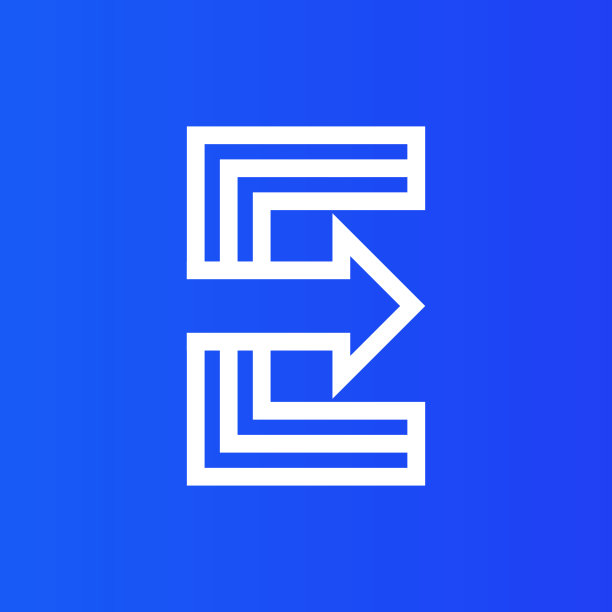 字母e六边形logo