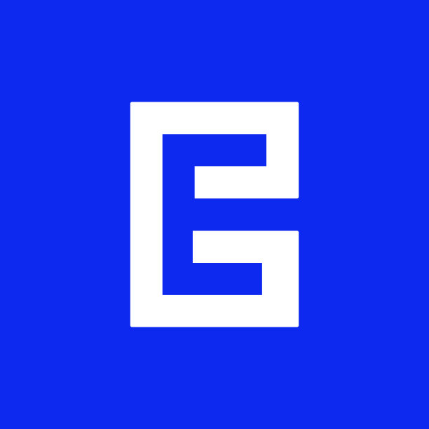 字母e六边形logo