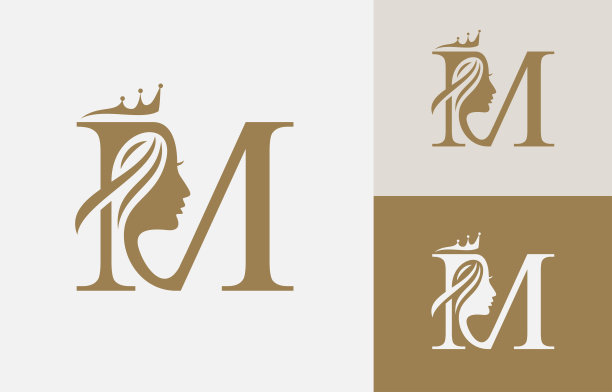 m字母美容美妆logo
