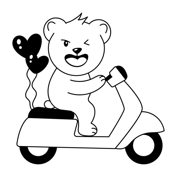矢量小熊开车