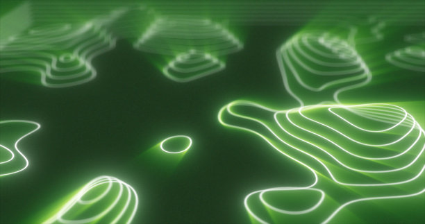 绿色波浪线网格科技素材图片