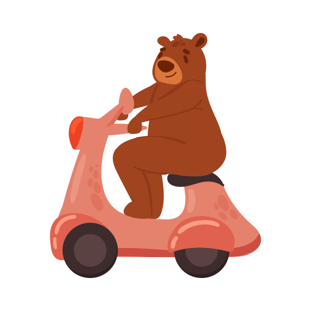 矢量小熊开车