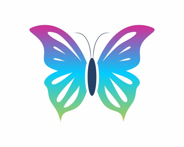 动感蝴蝶标志设计